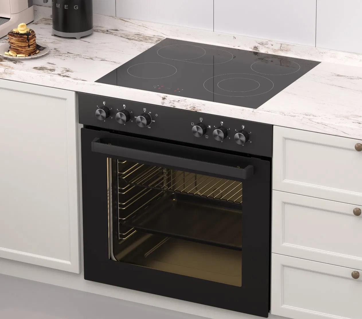 Combi Built-in Oven (6 function, black) & Built-in 60cm Ceramic Cook Top
