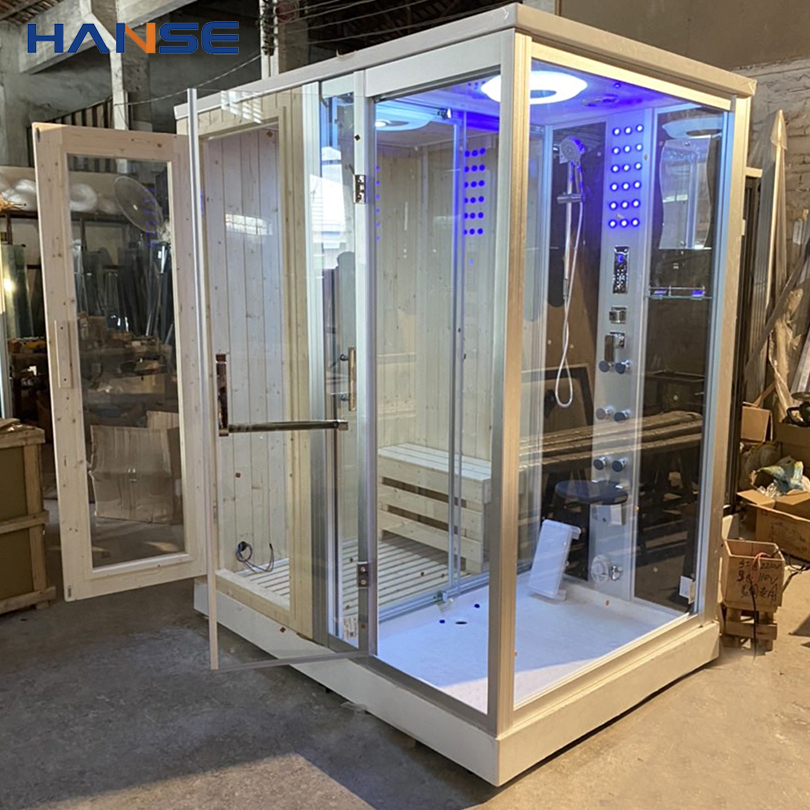 Wholesale Price Traditional Shower Combo Steam Therapy Wood Steam Sauna Room