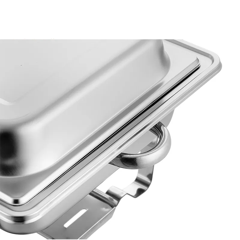 OEM Chafing Dish Buffet Set 9.5qt Stainless Steel Rectangular Chafers Food Warmer Sets for Catering, Foldable