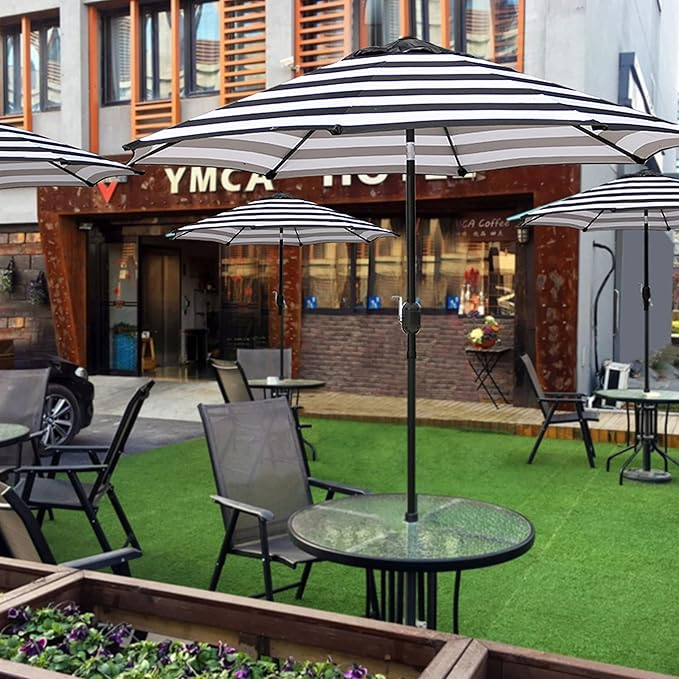 9-Foot Outdoor Patio Umbrella with Crank and Tilt Feature