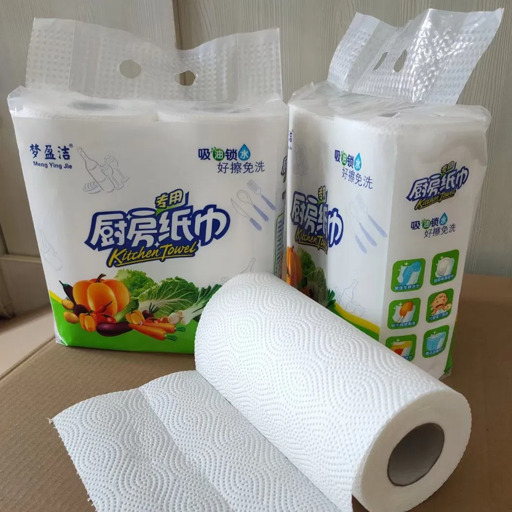 Virgin Wood Pulp High Absorbency Embossed Kitchen Paper Roll