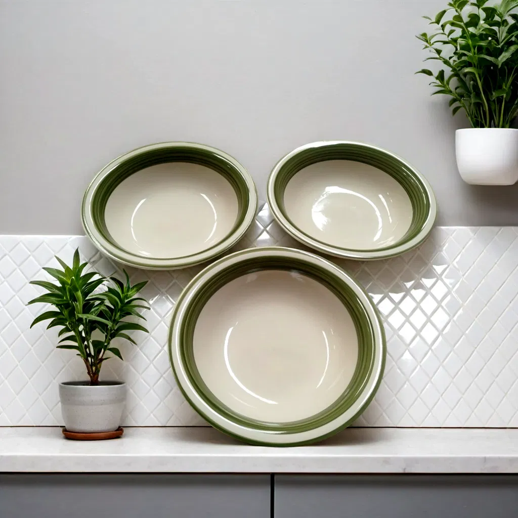 Colored Round Ceramic Salad Bowl