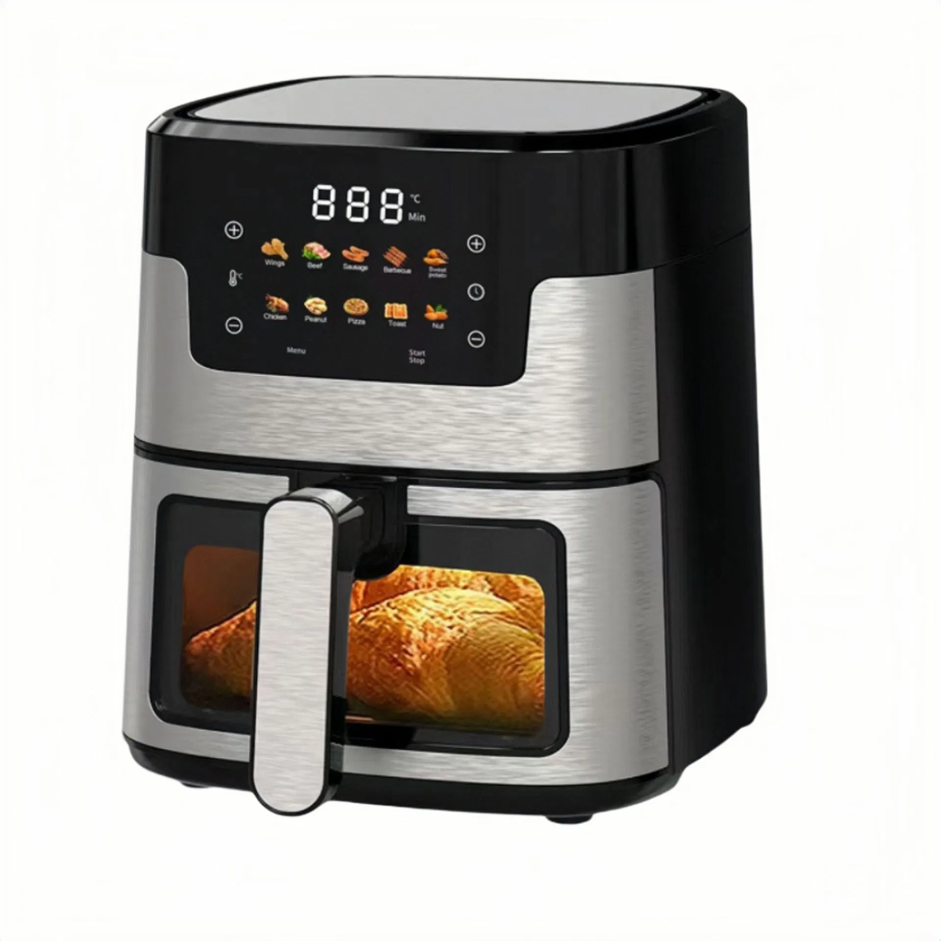 5L Stainless Steel Oil Free Air Fryer Digital Control with Visible Window