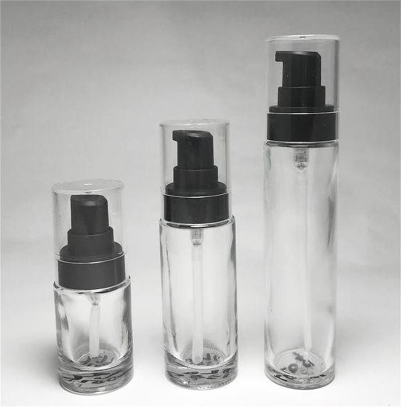 Cosmetic Packaging Glass Bottle with Pump Cream Jars