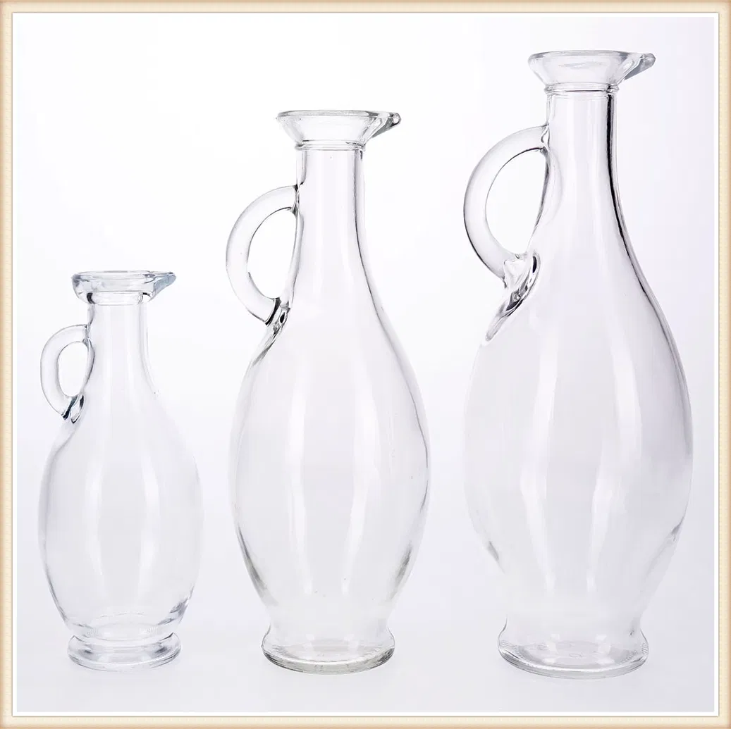 Bulk Supply 500ml Clear Glass Olive Bottle with Durable Thick Wall Construction Material