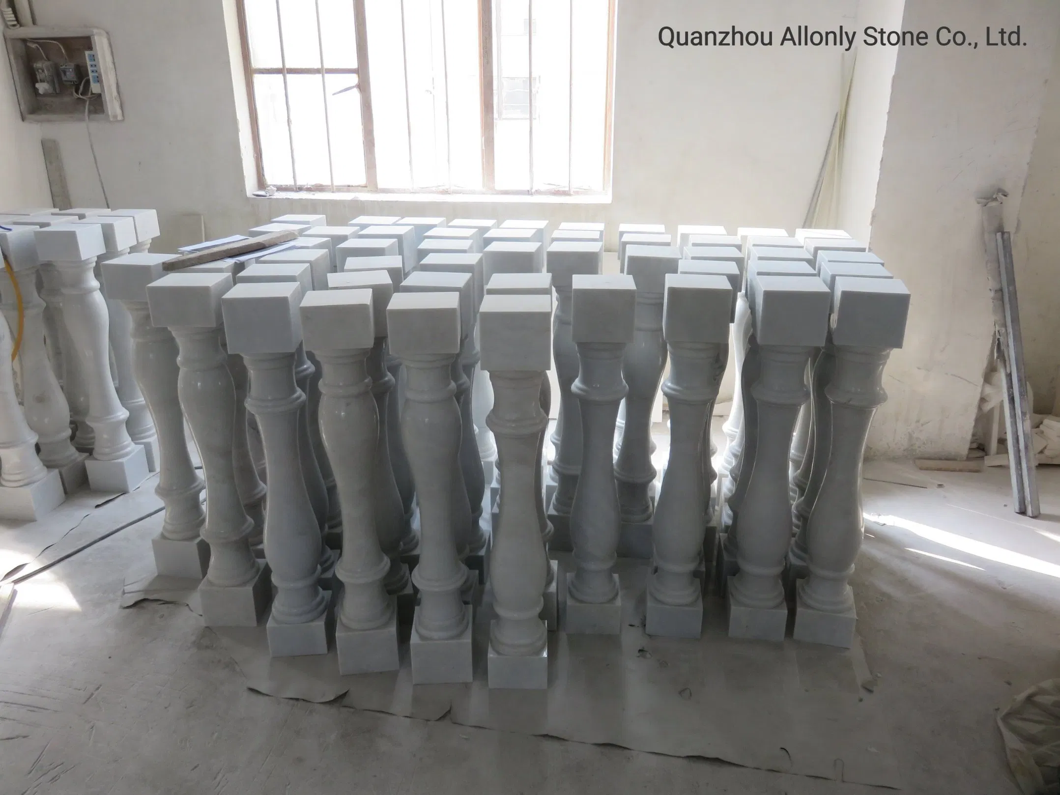 Pure White Marble Baluster Railings for Indoor Stair Decoraion Design