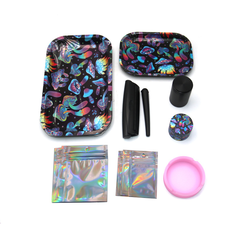13 Pieces Rolling Tray Set Magic Mushroom Cigarette Smoking Set