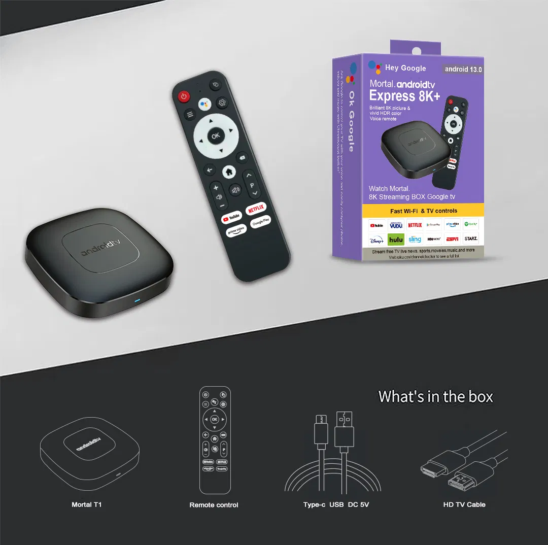 TV Box H313 Android TV с голосовым пультом