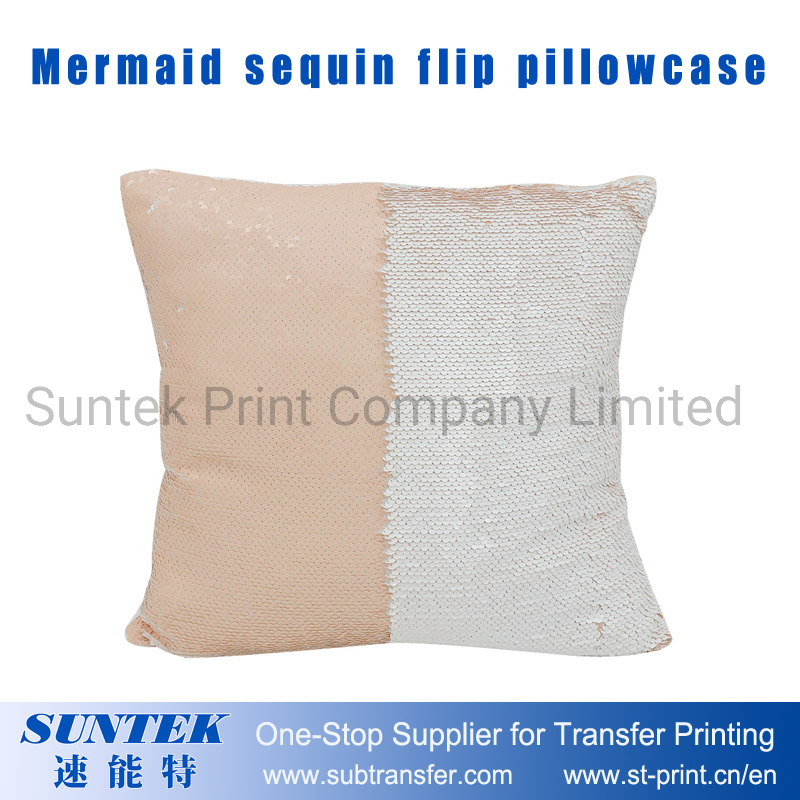 Square Sublimation Sequined Pillowcase White/Pearl White