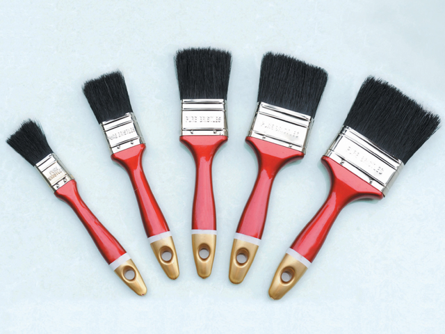 Painting Brush, Wooden Handle Brush, Pet Hollow Tapered Filament 1.5"