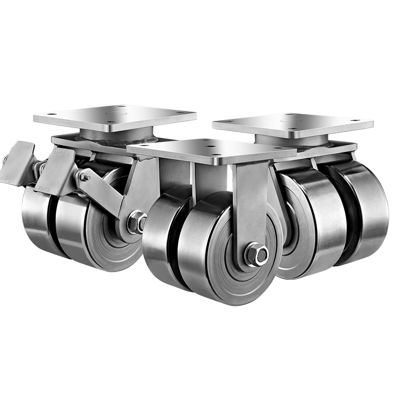 4/5/6/8/10/12" Extra Heavy Duty High Loading industrial Caster PU/Nylon/Solid Steel Twin Wheel Caster