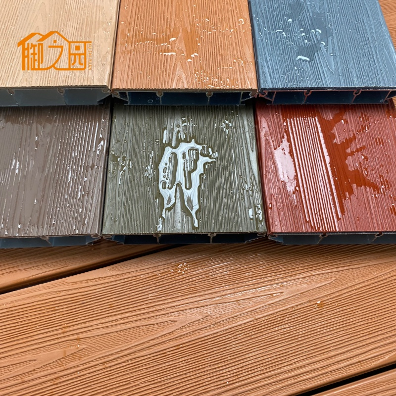 High Strength Aluminum Decking Tiles for Beach Houses in Antiquewood Walnut