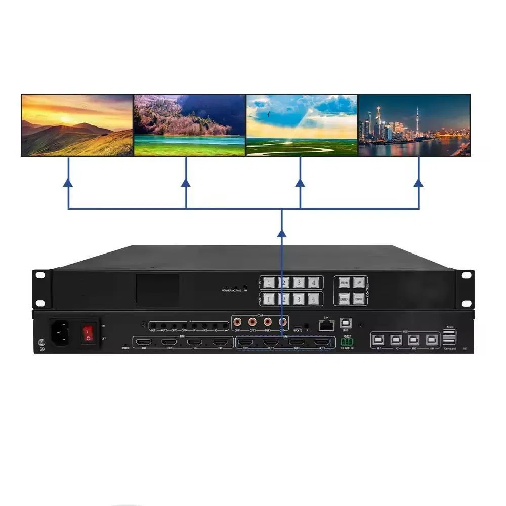 8K60Hz Kvm Switch Gaming Dock for 4 PCS & 2 Monitors Support Dynamic Hdr Vrr Fva and Allm HDMI + Dp Video Switcher