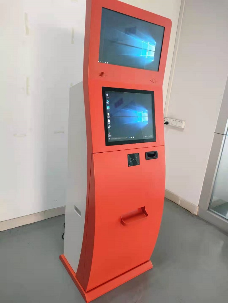 Double Touch Screen Card Dispenser Kiosk with or Code Scan/ NFC/ POS Payment