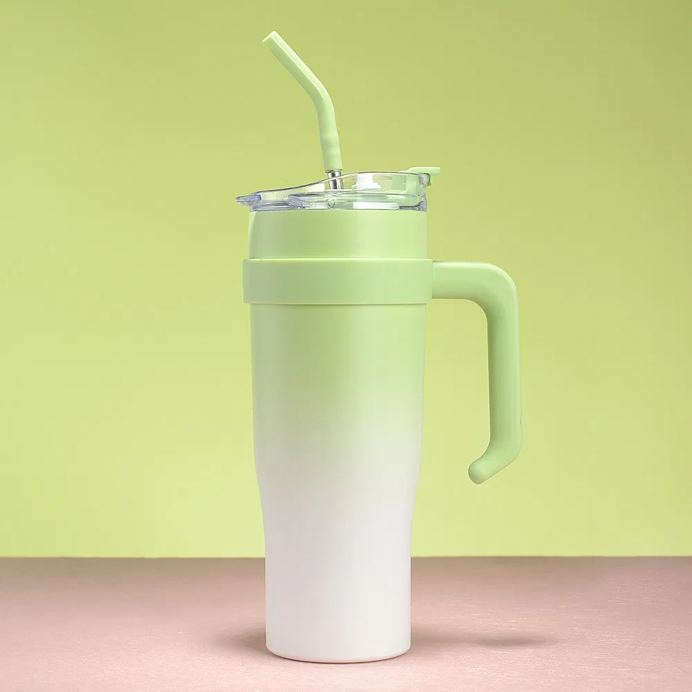 Gifting-Optimized Gradient Color 40oz Office Stainless Steel Mug with Straw