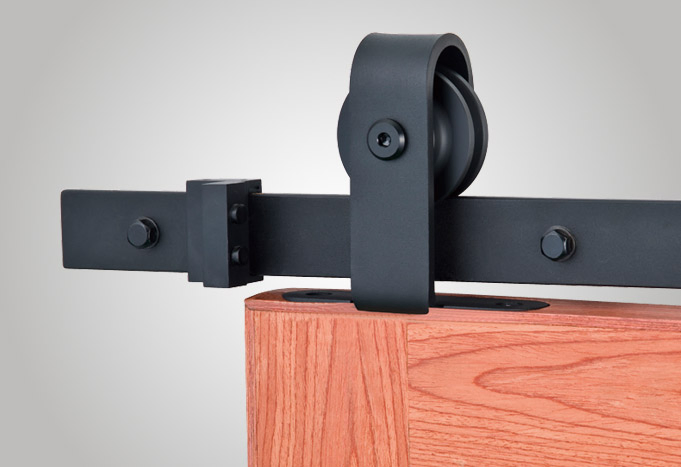 Bent Strap Top Mounted Steel Sliding Barn Door Hardware Kit