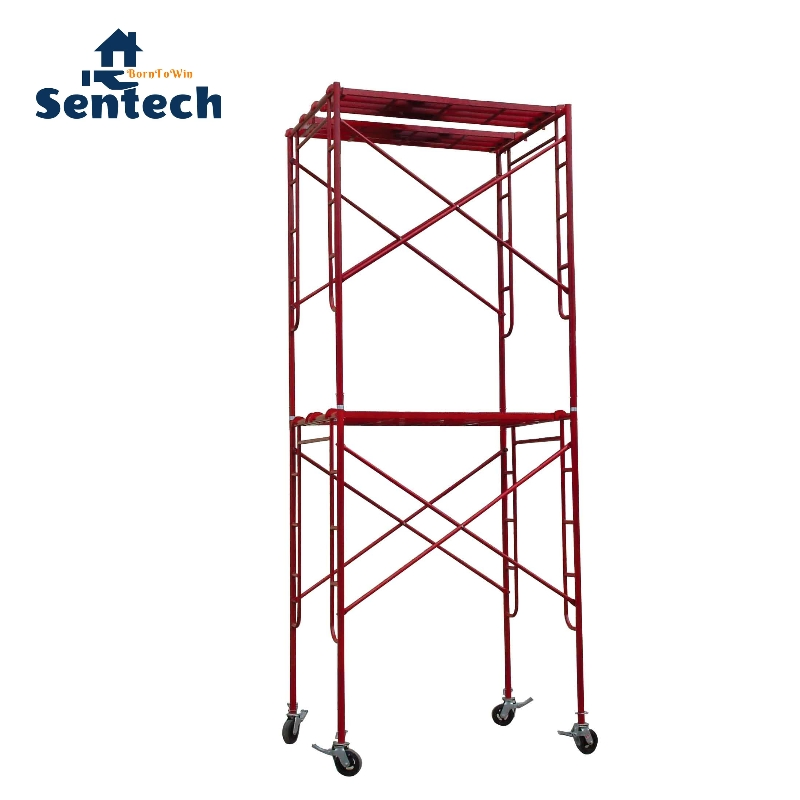 300lbs Capacity 2 Towers Heavy Duty H Frame Portable Steel Scaffolding for Construction Purpose