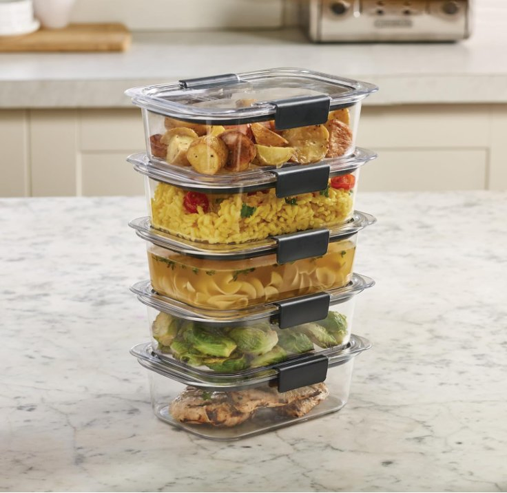 Food Storage Containers Set BPA Free Airtight Lids Ideal for Lunch Meal