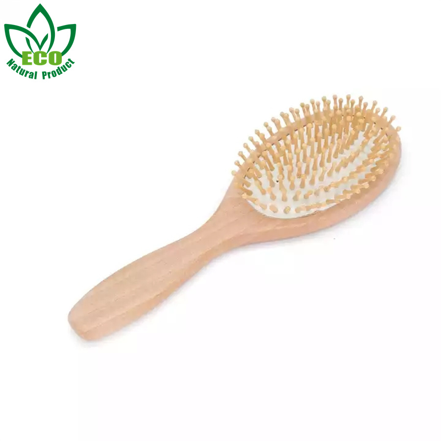 Hair Salon, Travel, Hotel Hair Brush Natural Bamboo Comb Scalp Massage Brushes Treesmile Factory Custom Logo