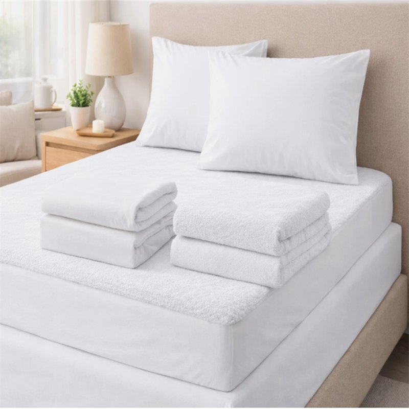 Wholesale Custom Size Breathable Hotel Bedding Set White Cotton Bed Sheet