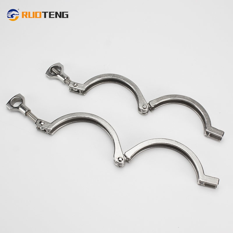 [Ruoteng] Sanitary Stainless Steel Pipe Light Single 2PC Pin Clamp 1/2"-12"New Tech Connector
