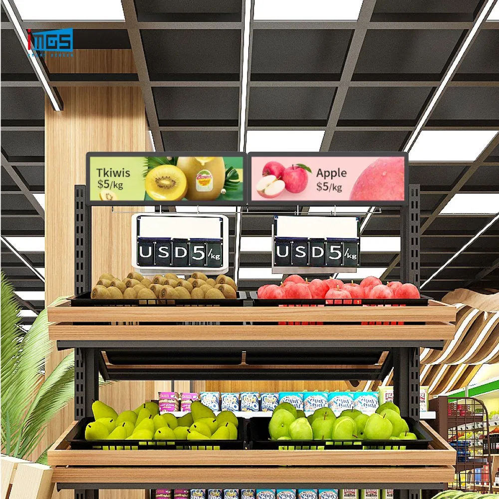 Supermarket Indoor Stretched Bar Wide Shelf Advertising Screen Monitor