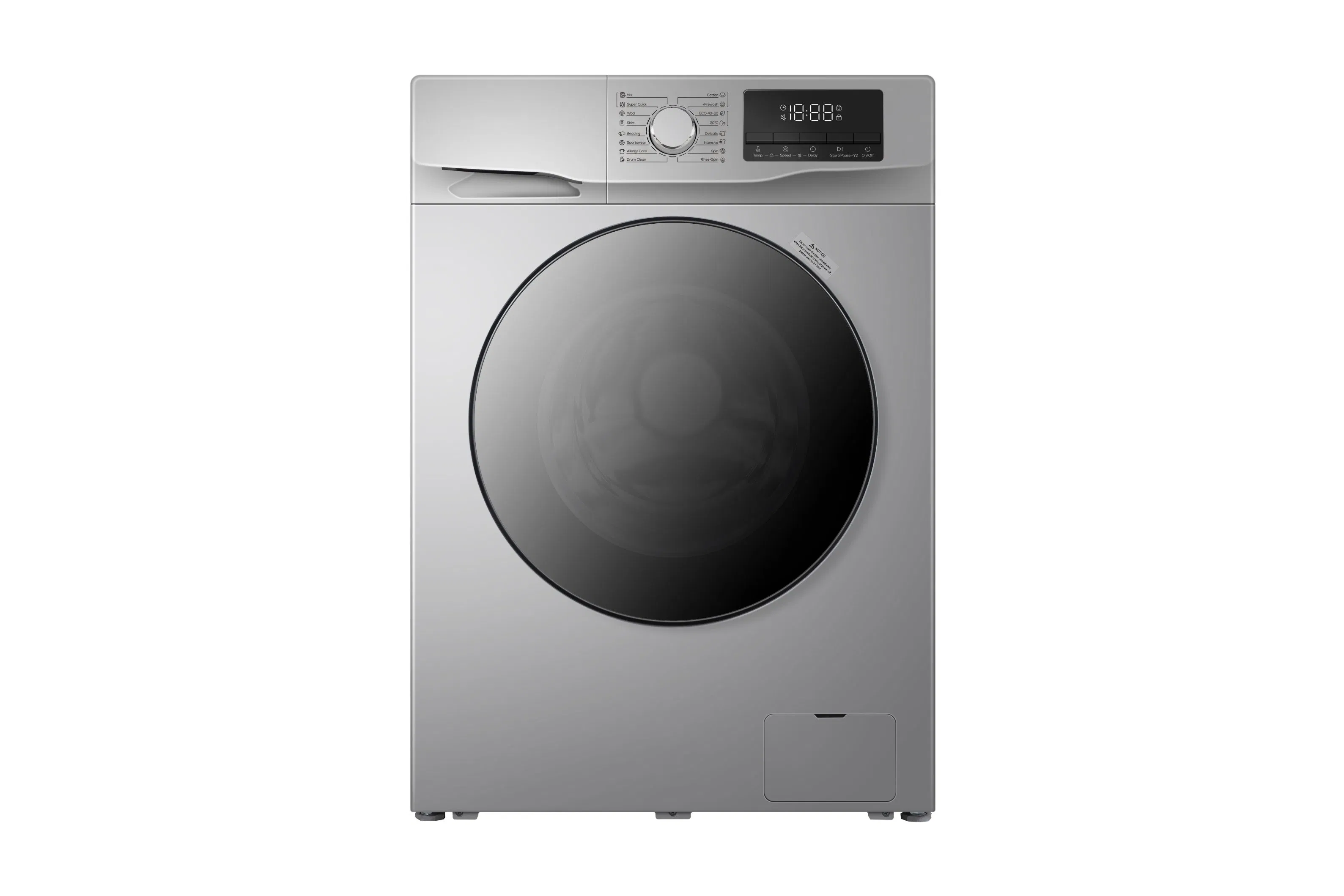 10kg 220V Gray Color Auto Compact Clothes Laundry Front Load Washer