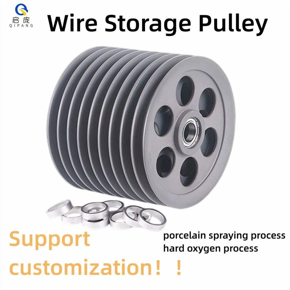 Od350mm Aluminum Spray Ceramic Guide Pulley Hard Oxidization Cable Guide Pulleys