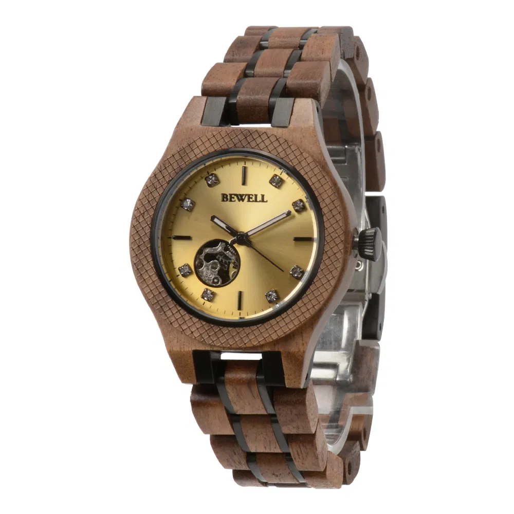 Wholesale Wood Watch Custom Skeleton Automatic Mechanical Men Wood Luxury Watch