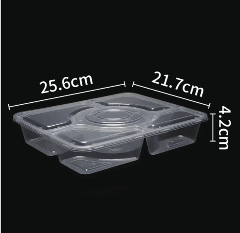 Disposable Food Box 21oz, Plastic Storage Container with Lids, Square Food Meal Prep Box Bento to Go for Gym Office Microwave