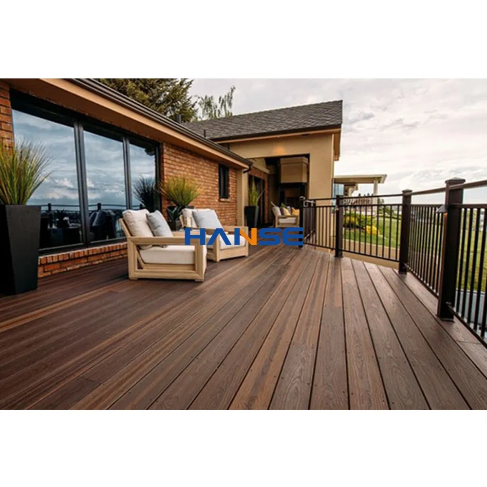 Cheap UV-Stable Brushed Europe Standard 25mm Thickness Interlocking Co-Extrusion WPC Composite Waterproof WPC Composite Decking