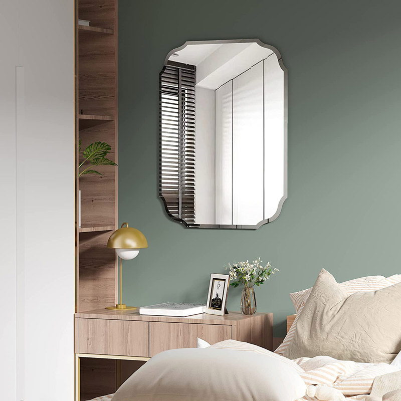 Living Room Bedroom Oval Irregular Mirror Wall Decor Frameless Bathroom Vanity Glass Mirrors