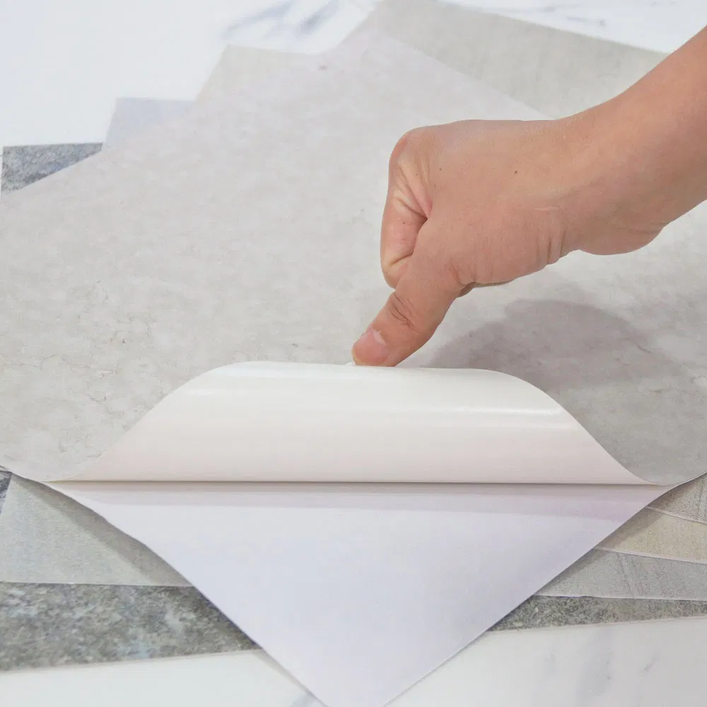 Building Material Home Decoration Bathroom Living Room Peel and Stick Vinyl Waterproof Marble Tile for Wall and Floor