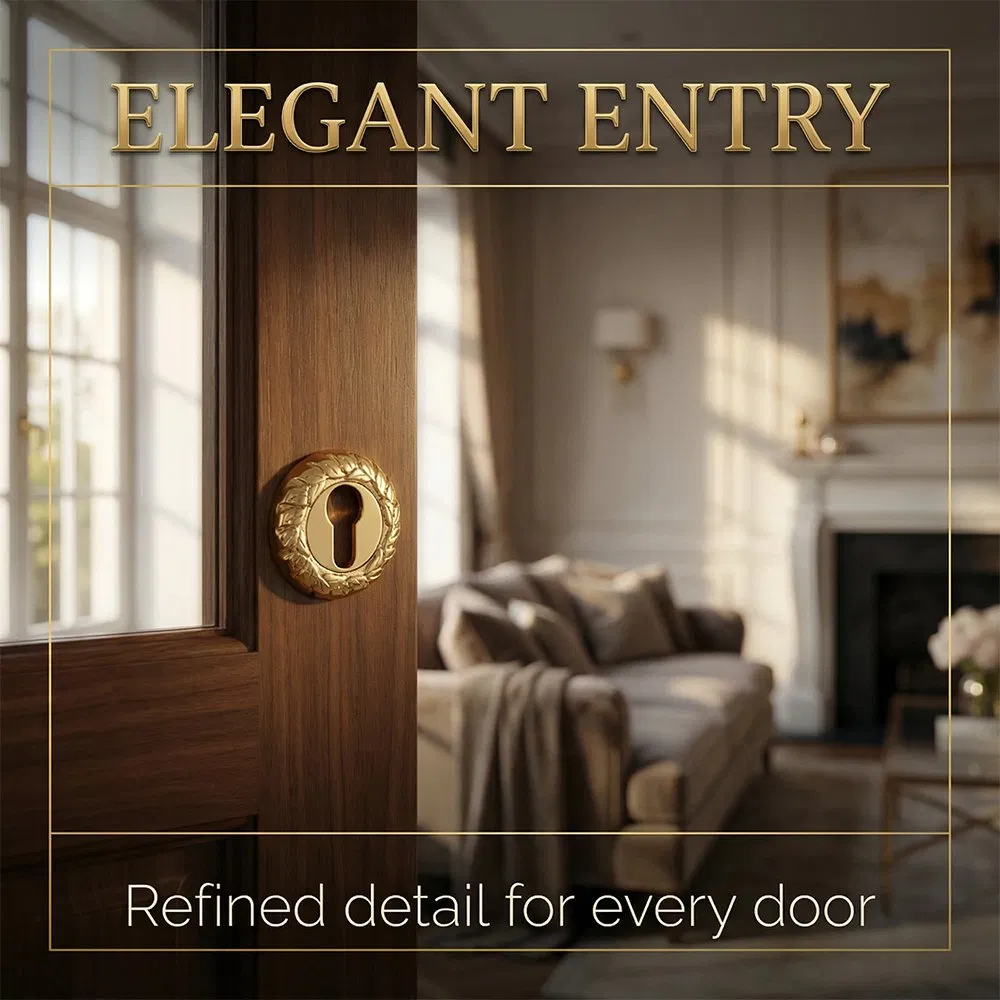 Best Price Classical Golden Leaf Engrave Zinc Alloy Escutcheon Rosette