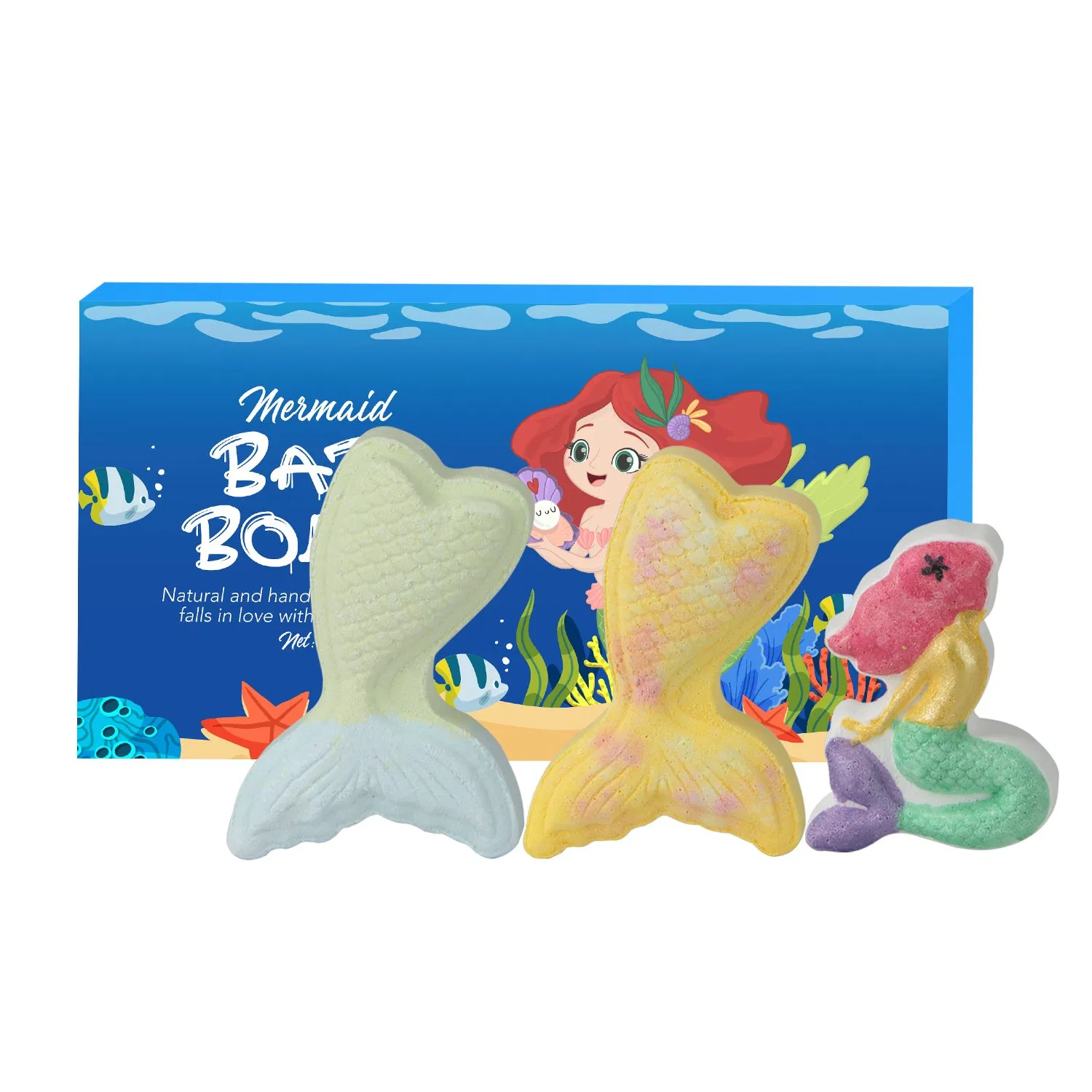 Magical Mermaid Shape Bath Bombs Gift Set for Relaxation