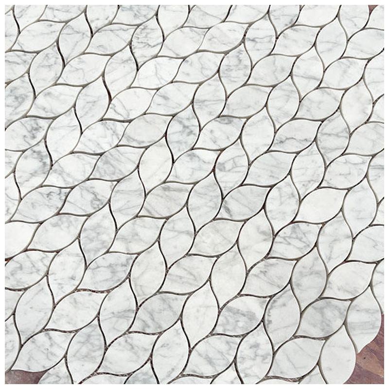 Bianco Carrara White Marble Leaf Mosaic Tiles