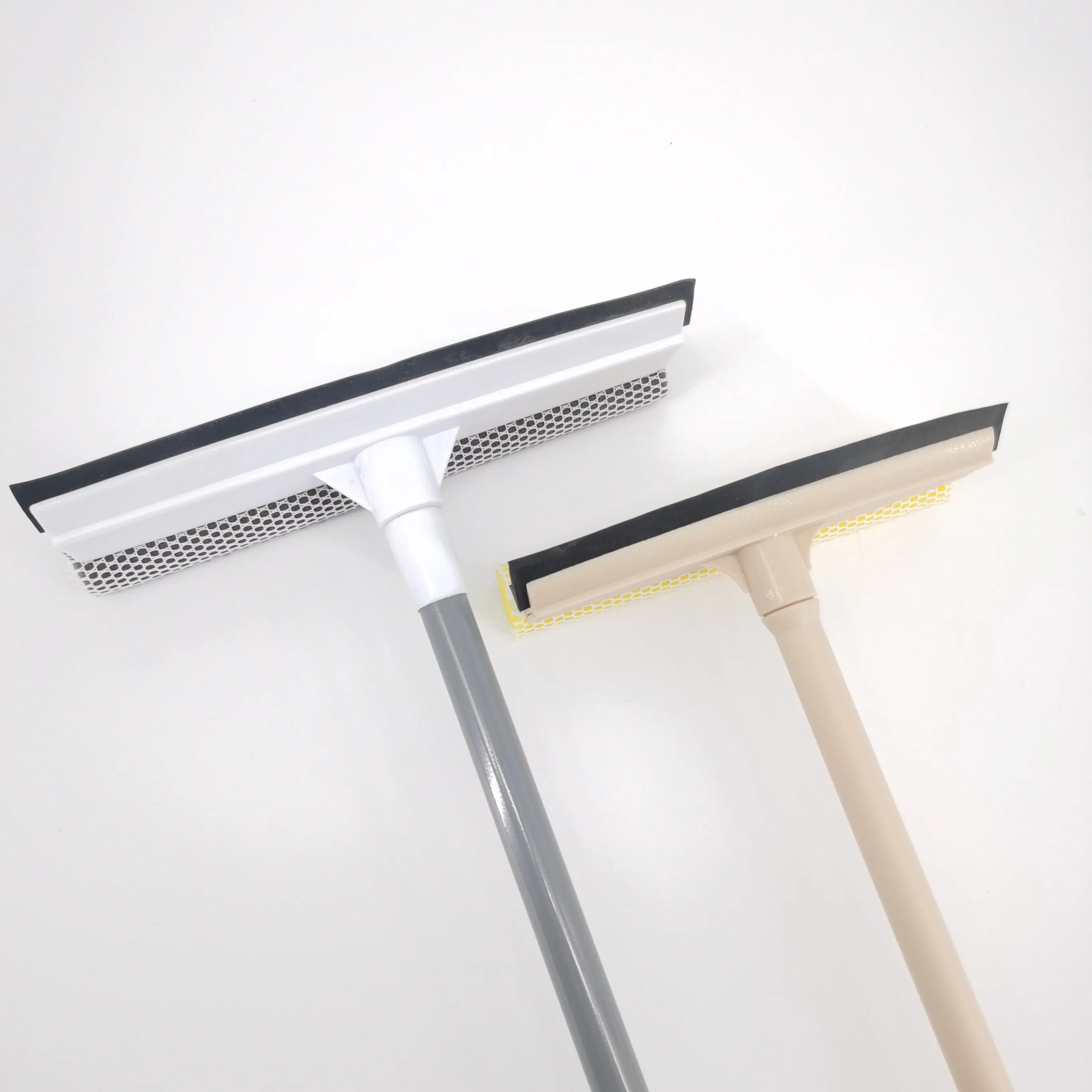 Soft Scraper Window Cleaner with Plastic Handle Window Glass Silicone Head Telescopic Sponge Cleaning Tool Squeegee