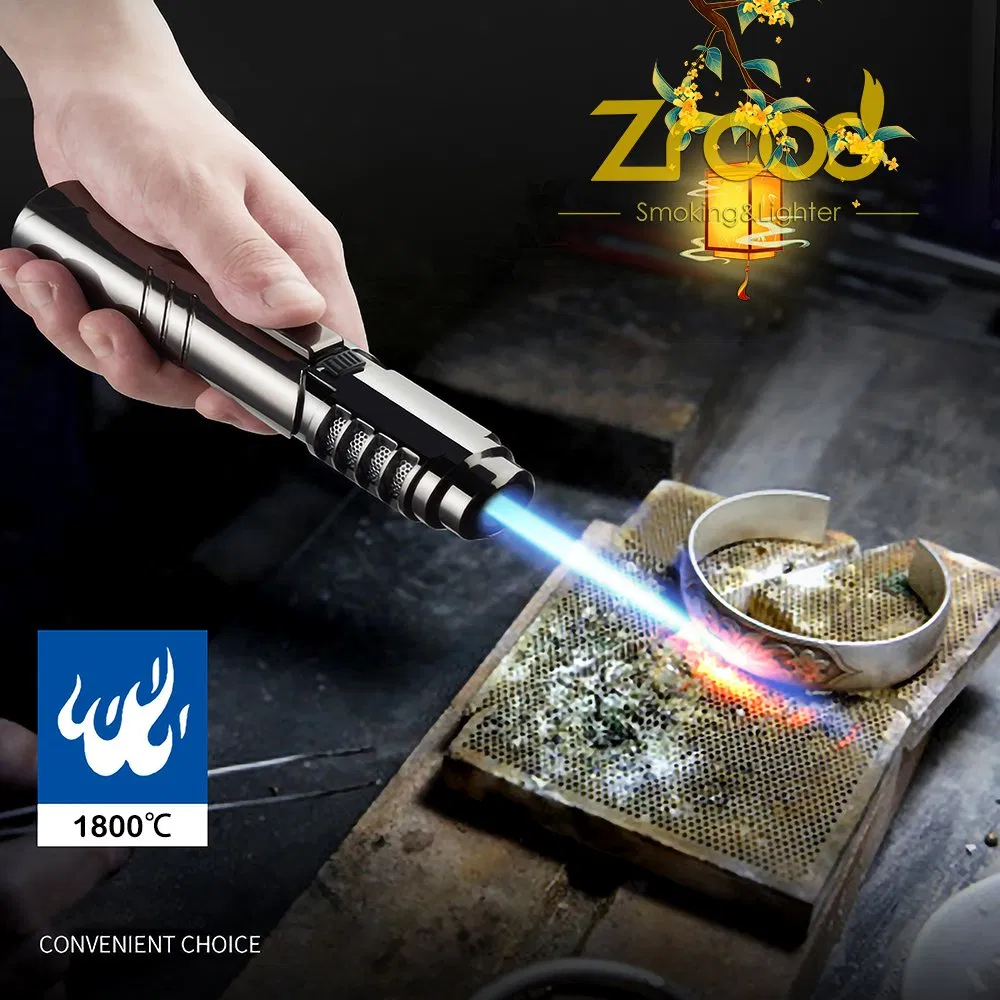 High Jet Flame Butane Gas Lighter Torch Lighters Refillable Adjustable BBQ Fireplace Stove Lighter