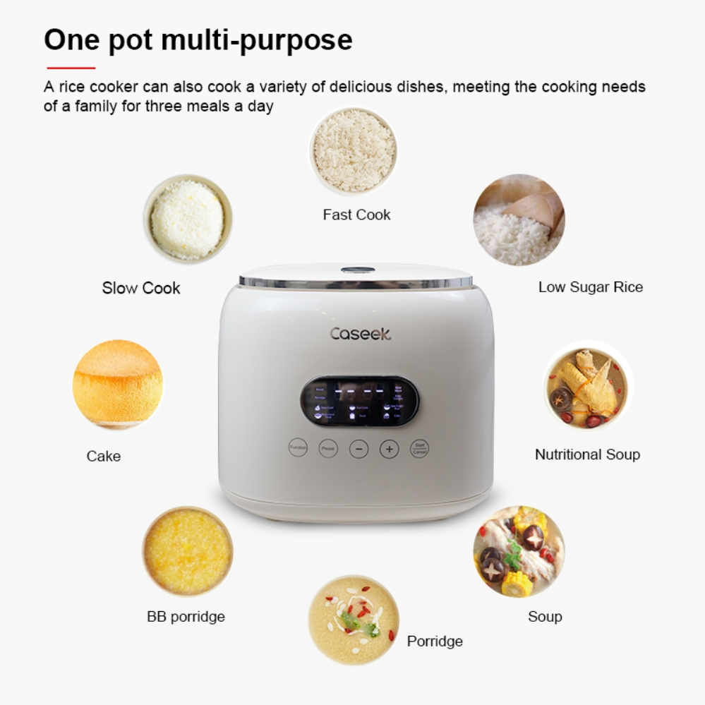 Slow/Fast Cook Smart Time-Saving Versatile Sealed Digital Rice Cooker