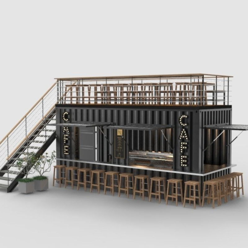 Modern Prefab Container Houses Cafe Bar Restaurant Tops Design for Sale