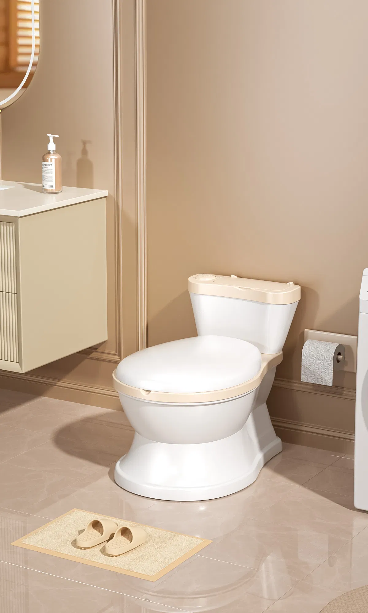 New Design Wholesale Baby Potty Chair with Flushing Sounds Kids Toilet Simulation Non-Slip Children Toilet