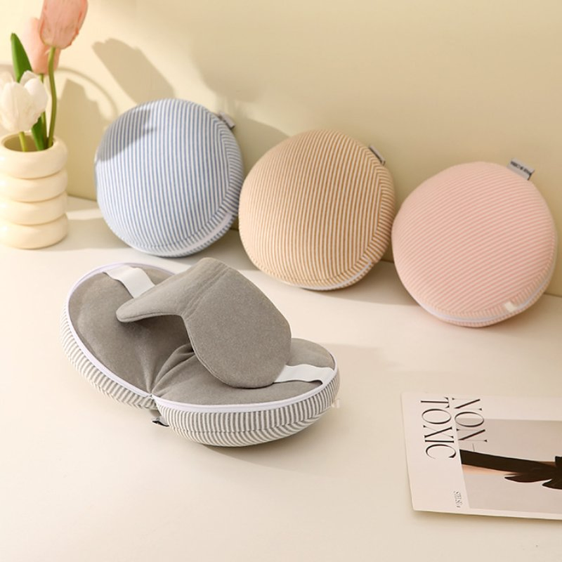 Customizable Multifunctional 2-in-1 Set: U-Shaped Neck Travel Pillow with Eye Mask