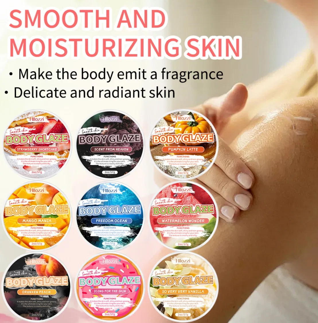 Moisturizing Hydrating Body Glaze Lotion Moisturizing Body Lotion Brightening Whitening Lotion for Skin Custom Fragrance Body Glaze