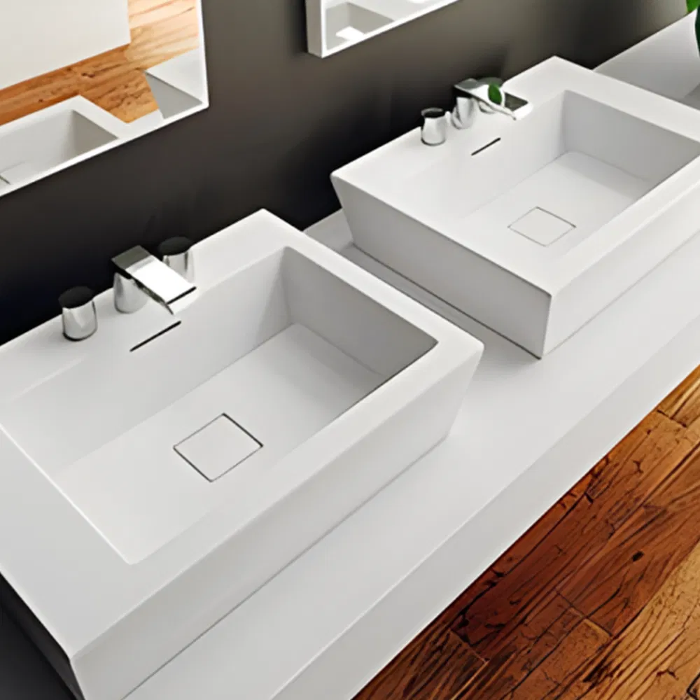 Luxurious Solid Surface Bath Cabinet with Elegant Sink Design
