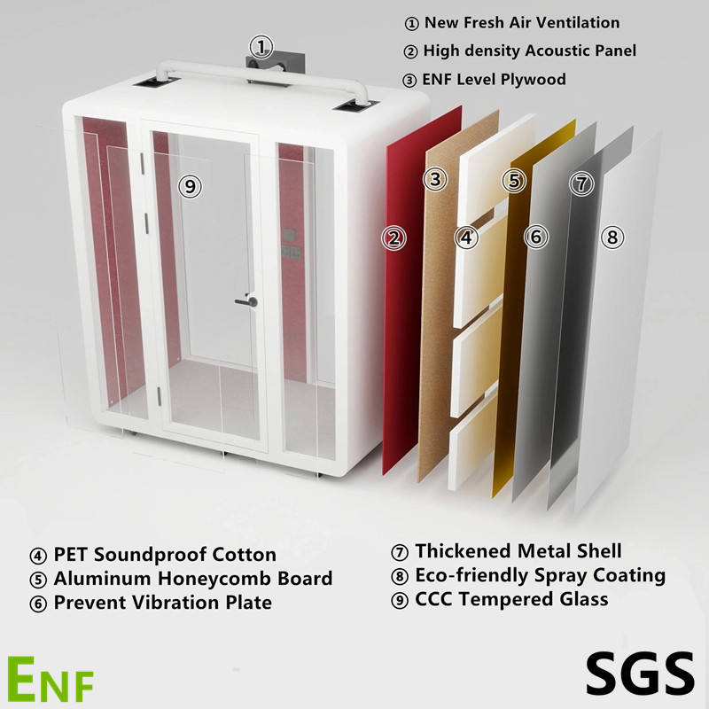 Fast Installation Acoustic Office Live Video Room Soundproof Acoustic Office Pod Private Movable Telephone Call Phone Booth