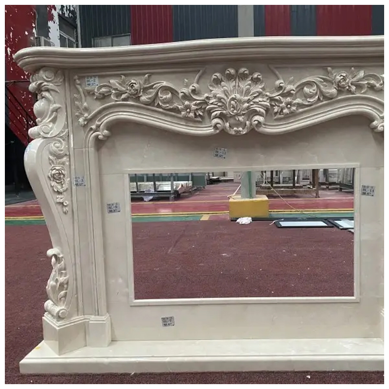 Luxury Royal Botticino Marble Fireplace for Villas