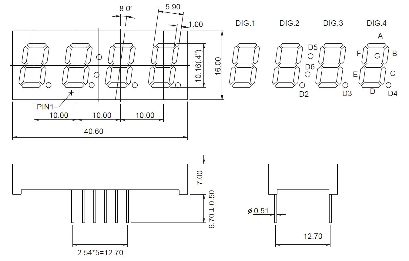 0.4 Inch 4 Digit 7 Segment LED Clock Display with RoHS From Expert Manufacturer