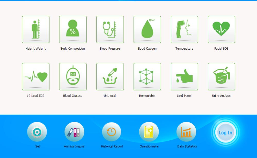 Medical Self Service Health Check up Kiosk for Body Fat Blood Pressure