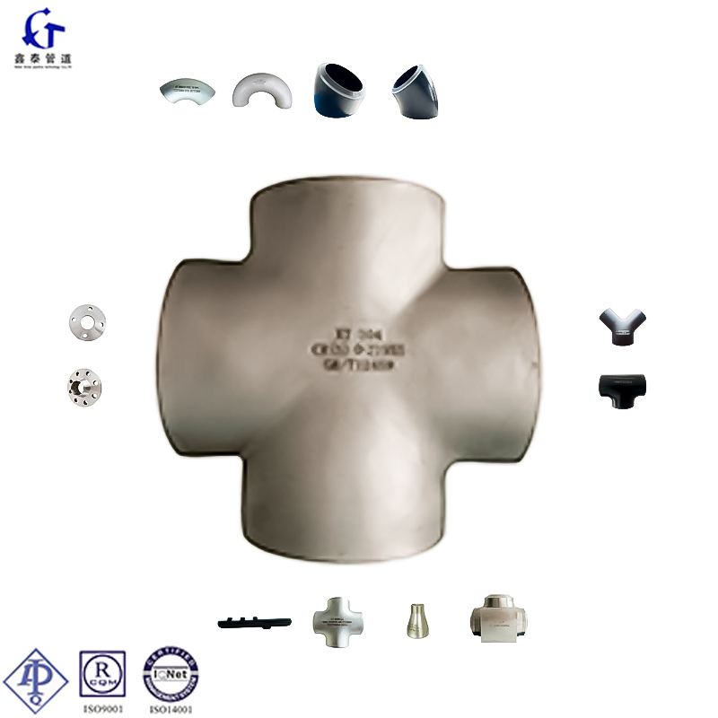 Wholesale Customized High Pressure Good Price ASME/ASTM/ANSI Carbon Steel A105 Stainless Steel 316/304 /321 Sch40 Butt-Welding Straight Equal Pipe Cross