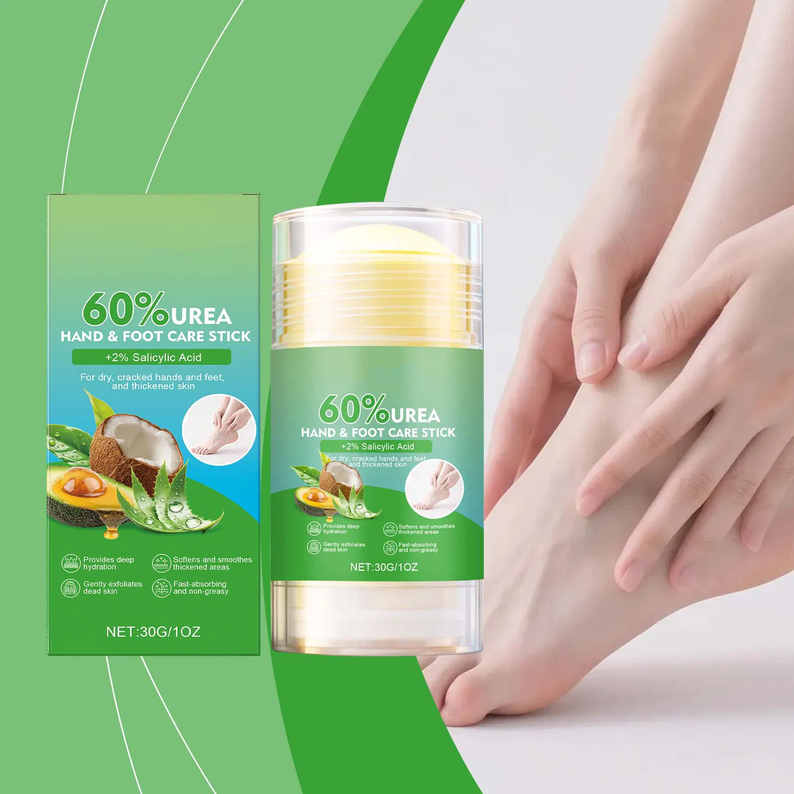 OEM Customized Label Foot & Hand Care Stick Cracked Heels Dry Hands Moisturizing Cream for Foot and Hand Care